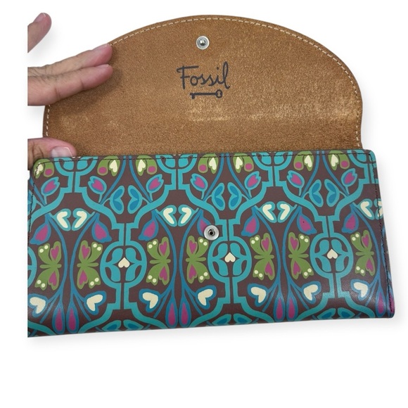 Fossil passport travel wallet. Excellent condition art deco pattern - Picture 2 of 4